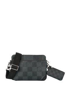 Trio Messenger Bag, Canvas, Damier Graphite, NFC, S, 3*